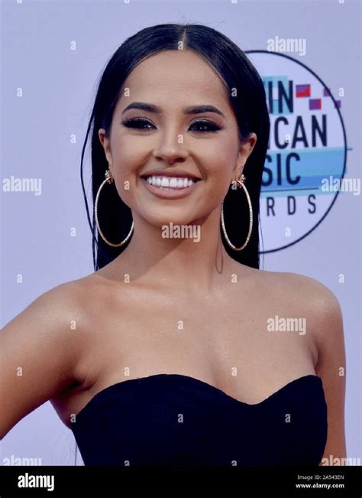 Playful pose: American singer&nbsp;Becky G also joined Dave and Isabella Grutman and Eva Longoria ahead of the ceremony